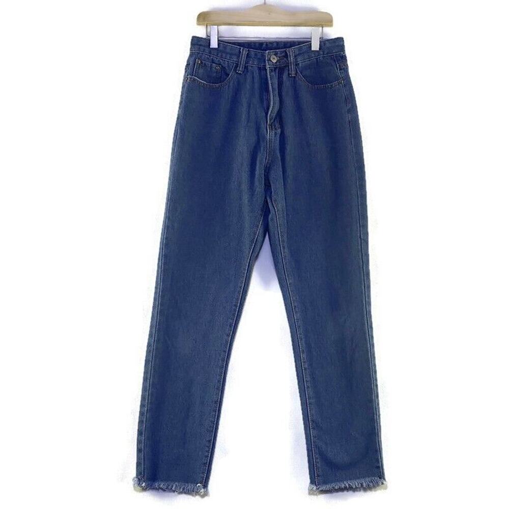 Shein Denim Jeans Girl's Size Small Waist 25 Fringed Leg Cuffs